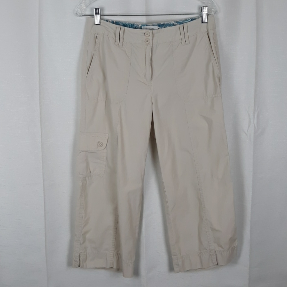 Van Heusen 100% Cotton Khaki Cargo Capri Pants